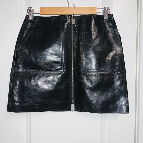 NWT Anine Bing | Sally Leather Mini Skirt - Picture 4 of 13